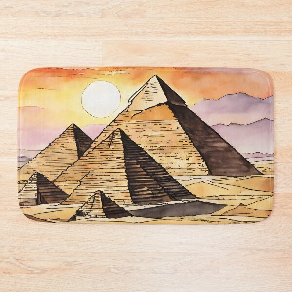 Item preview, Sunset Watercolor: Famous Pyramids of Giza Beauty designed and sold by LSVart.