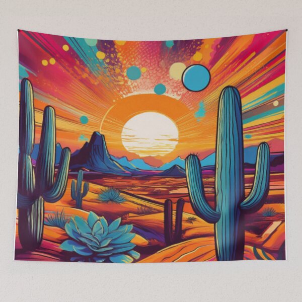 Item preview, Vibrant Desert Sunset with Cactus Artwork designed and sold by RaiyaTees.