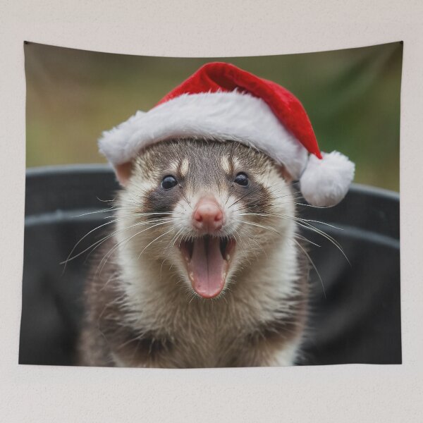 Item preview, Festive Forager: Santa Opossum in the Trash designed and sold by RK - Shop.