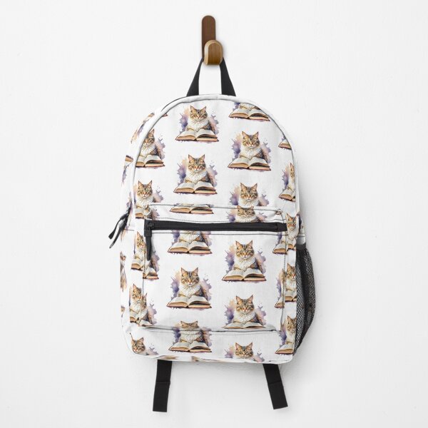 Item preview, cat with book bookworm designed and sold by FunnyDsgn.