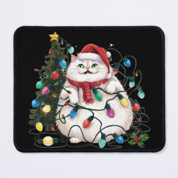 Item preview, santa white cat designed and sold by LiQiLi.
