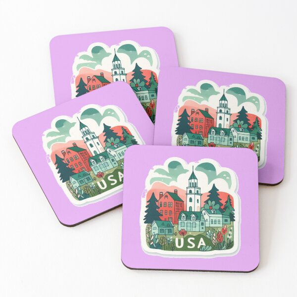 Item preview, Kennebunkport USA Minimalist Watercolor Sticker Design,  designed and sold by PaintMeWorld.