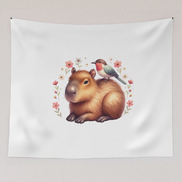 Item preview, Capybara with bird designed and sold by Dominika Farkašová.
