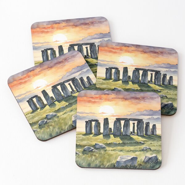Item preview, Stonehenge at Sunset: Watercolor Beauty in Wiltshire designed and sold by LSVart.