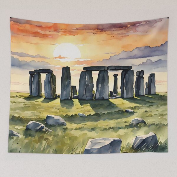 Item preview, Stonehenge at Sunset: Watercolor Beauty in Wiltshire designed and sold by LSVart.