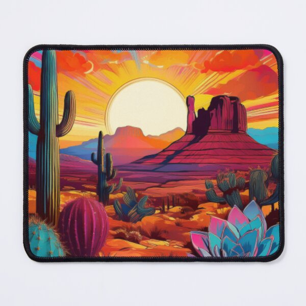 Item preview, Vibrant Desert Sunset with Cactus and Monument Valley Scene designed and sold by RaiyaTees.