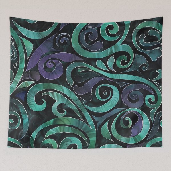 Item preview, New Zealand Māori Paua Pattern Koru Design 175 designed and sold by GrinGalore.