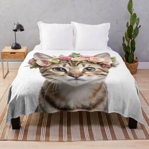 Item preview, Ocicat Kitten wearing floral crown designed and sold by LazyOwlStore.