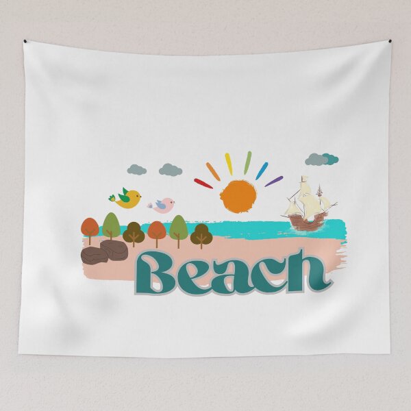 Item preview, Colorful Beach Scene Designs Inspired by Kids designed and sold by Holadiseno.