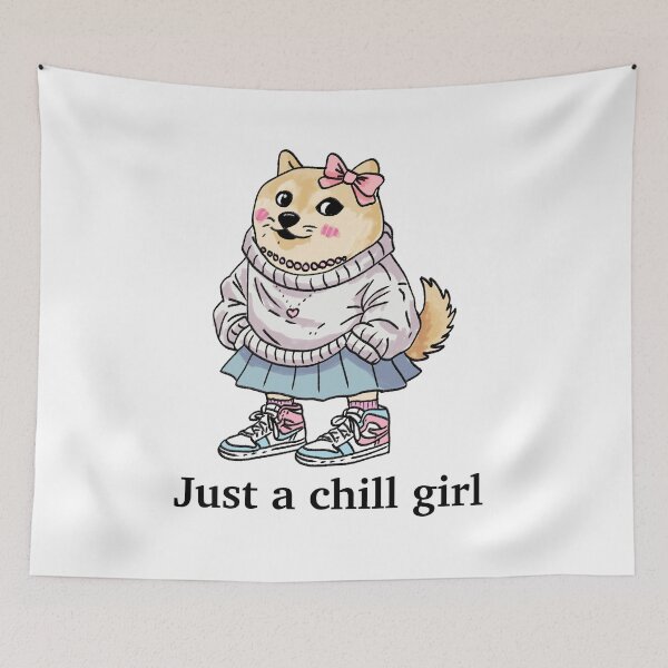 Item preview, Just a chill girl - Female version of Chill Guy Meme designed and sold by PinFlick.