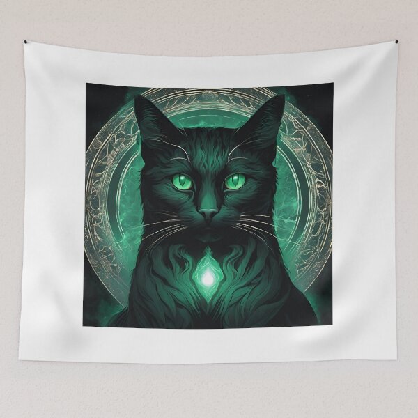 Item preview, Mystical Cat with green crystal designed and sold by Tomster104.