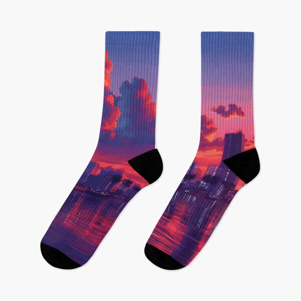 Item preview, Neon Sunset Over Miami Waterfront designed and sold by GreenInkXpress.