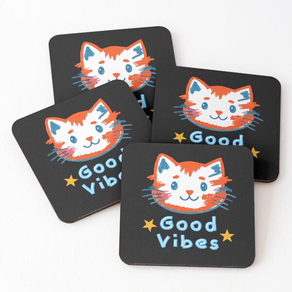 Item preview, Smiled  cute cat  with "Good Vibes" text designed and sold by Molido.