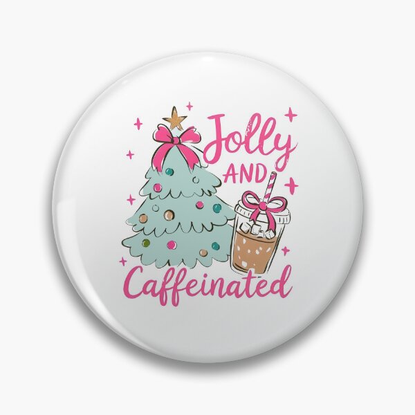 Artikelvorschau, Jolly and Caffeinated, Weihnachten, Weihnachtsbaumschleife entworfen und verkauft von Lucrecefouche.