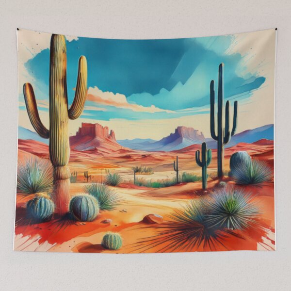 Item preview, Serene Desert Landscape with Majestic Cacti designed and sold by RaiyaTees.