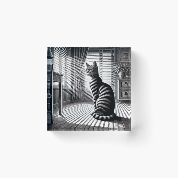 Artikelvorschau, Hauskatze im Noir-Stil mit dramatischen Schatten entworfen und verkauft von dagzzzol.