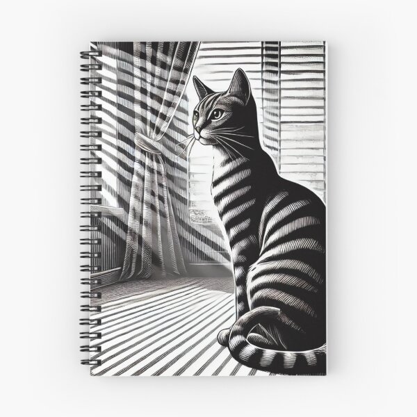 Item preview, Noir-Style Indoor Cat in Dramatic Shadows designed and sold by dagzzzol.