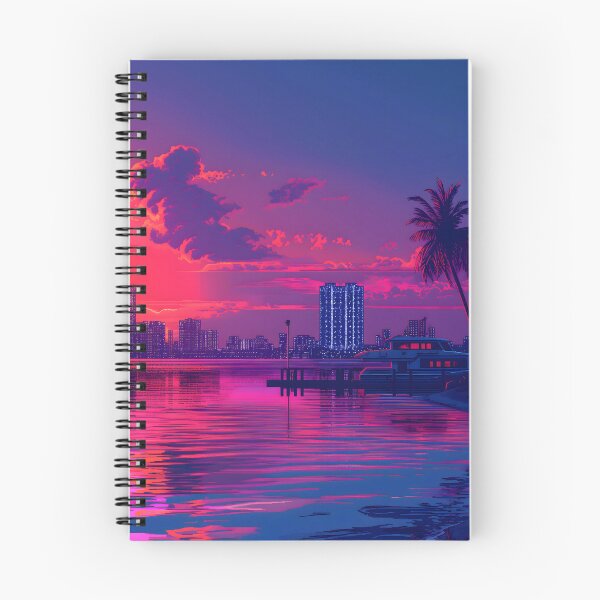 Artikelvorschau, Ruhiger Neon-Sonnenuntergang in Miami entworfen und verkauft von GreenInkXpress.