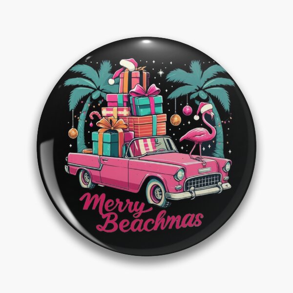 Item preview, Merry Beachmas Tropical Christmas Santa Flamingo Hawaii designed and sold by SztylishDesigns.