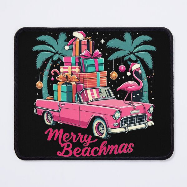 Item preview, Merry Beachmas Tropical Christmas Santa Flamingo Hawaii designed and sold by SztylishDesigns.