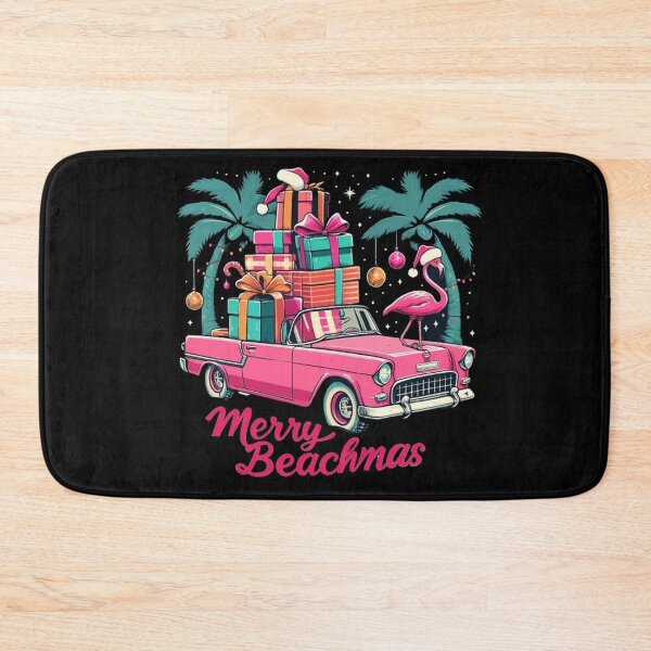 Item preview, Merry Beachmas Tropical Christmas Santa Flamingo Hawaii designed and sold by SztylishDesigns.