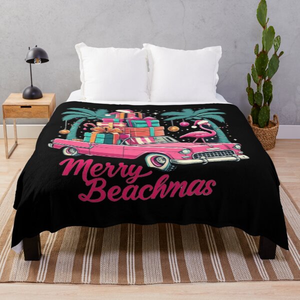 Item preview, Merry Beachmas Tropical Christmas Santa Flamingo Hawaii designed and sold by SztylishDesigns.