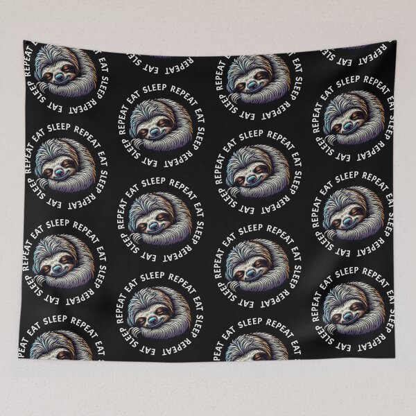 Item preview, Sleeping Sloth Eat Sleep Repeat designed and sold by FunnyDsgn.
