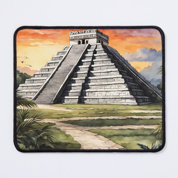 Item preview, Chichen Itza Sunset: Watercolor Beauty Highlighted Gracefully designed and sold by LSVart.