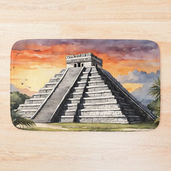 Item preview, Chichen Itza Sunset: Watercolor Beauty Highlighted Gracefully designed and sold by LSVart.