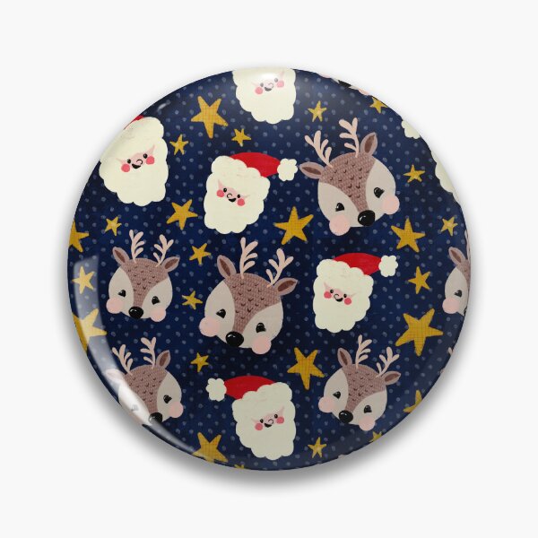 Item preview, Santa and reindeers and stars on dark blue  designed and sold by SJAPhoto.