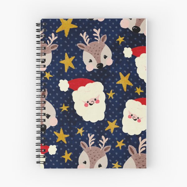 Item preview, Santa and reindeers and stars on dark blue  designed and sold by SJAPhoto.