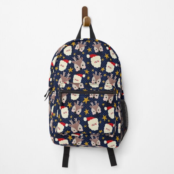 Item preview, Santa and reindeers and stars on dark blue  designed and sold by SJAPhoto.