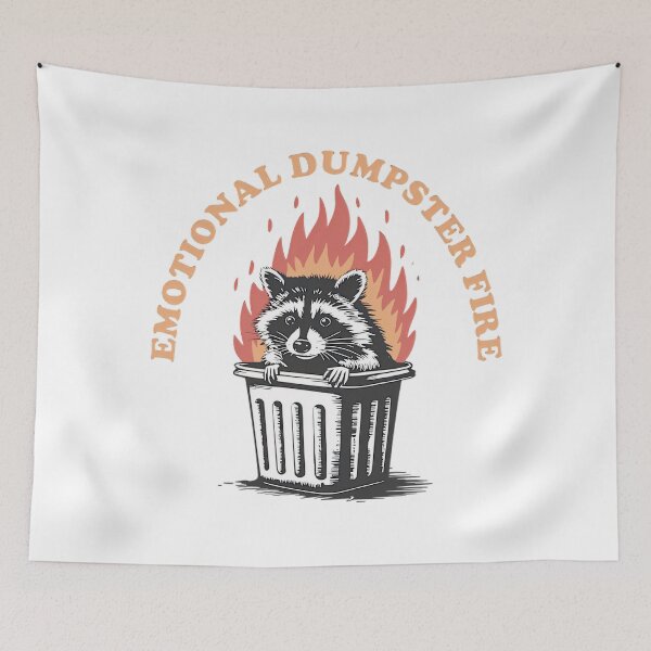 Item preview, Emotional Dumpster Fire Racoon Retro Style designed and sold by LeggetTinch.
