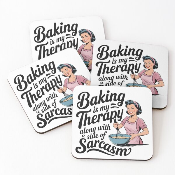 Item preview, Baking is my therapy along with a side of Sarcasm retro women bakiing designed and sold by Dominika Farkašová.