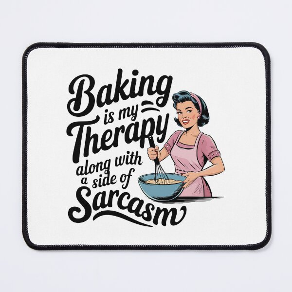 Item preview, Baking is my therapy along with a side of Sarcasm retro women bakiing designed and sold by Dominika Farkašová.