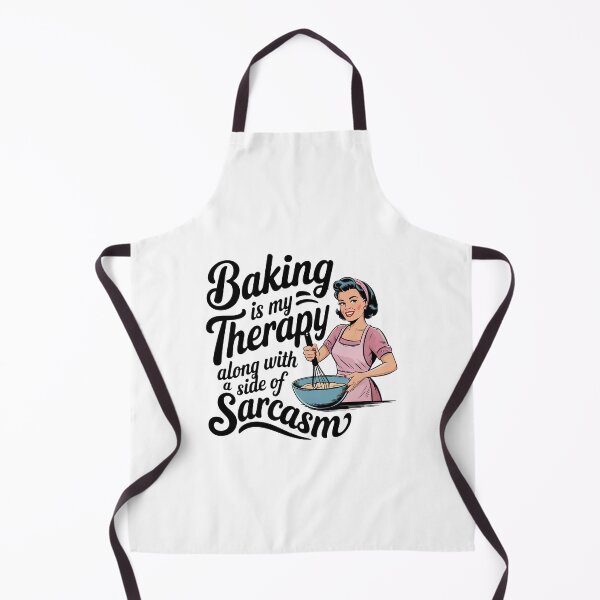 Item preview, Baking is my therapy along with a side of Sarcasm retro women bakiing designed and sold by Dominika Farkašová.