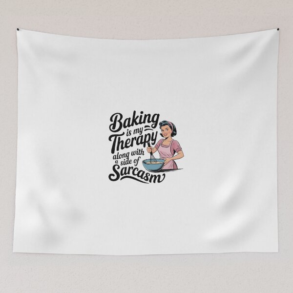 Item preview, Baking is my therapy along with a side of Sarcasm retro women bakiing designed and sold by Dominika Farkašová.
