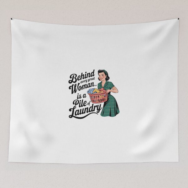 Item preview, Begind Every great women is a Pile of Loundry Sarcasm retro women bakiing designed and sold by Dominika Farkašová.