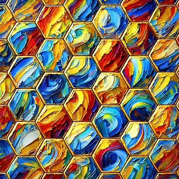 Artwork thumbnail, Abstract Honeycomb Texture - Colorful Hexagonal Pattern by ChrisButler