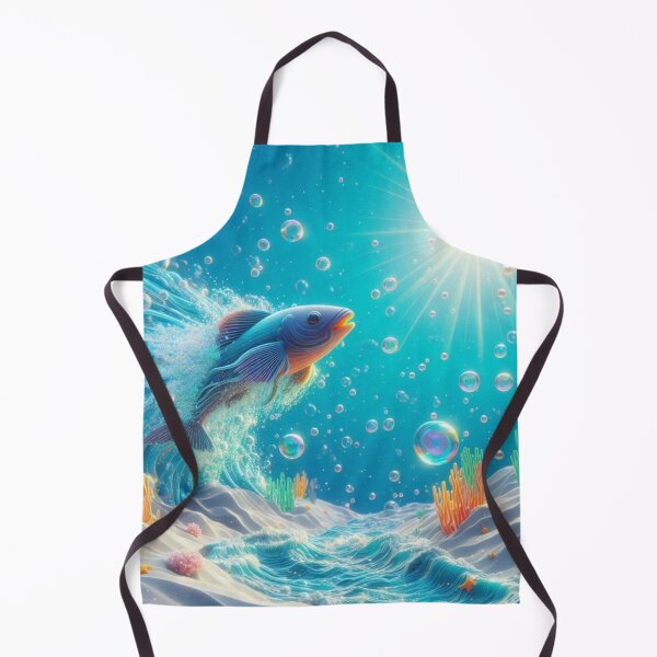 Item preview, Colorful Fish Leaping from Ocean Waves with Bubbles designed and sold by choder61.