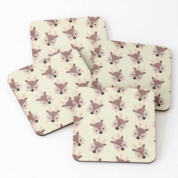 Item preview, Cute reindeer on cream with pink spots designed and sold by SJAPhoto.