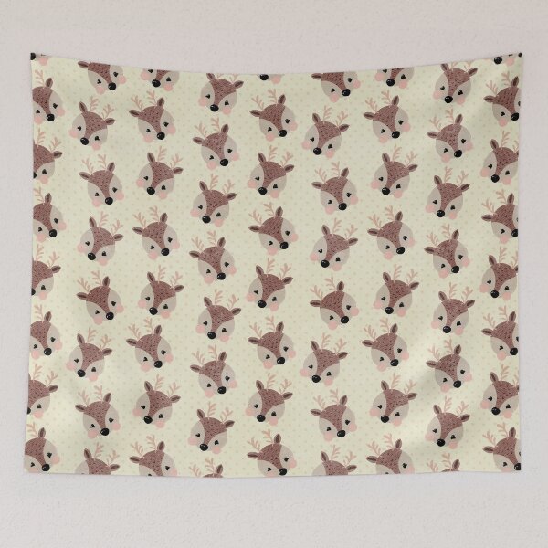 Item preview, Cute reindeer on cream with pink spots designed and sold by SJAPhoto.