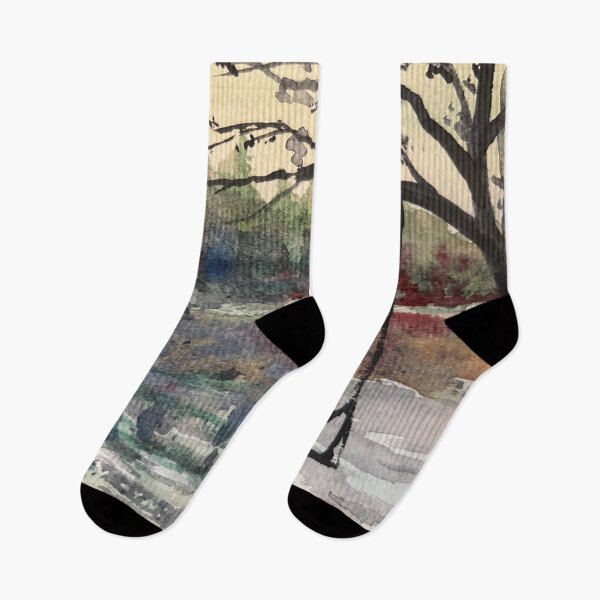 Item preview, Tree Swing Watercolor Landscape designed and sold by TheArtCave.