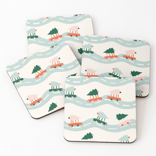 Item preview, Christmas theme cars with Christmas trees on a road designed and sold by SJAPhoto.