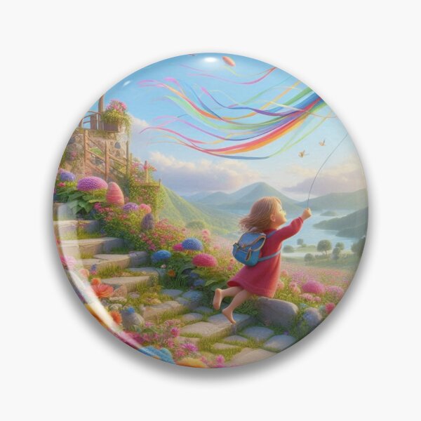 Item preview, Dreamy Floral Garden with Flying Kite - Kids Art designed and sold by choder61.