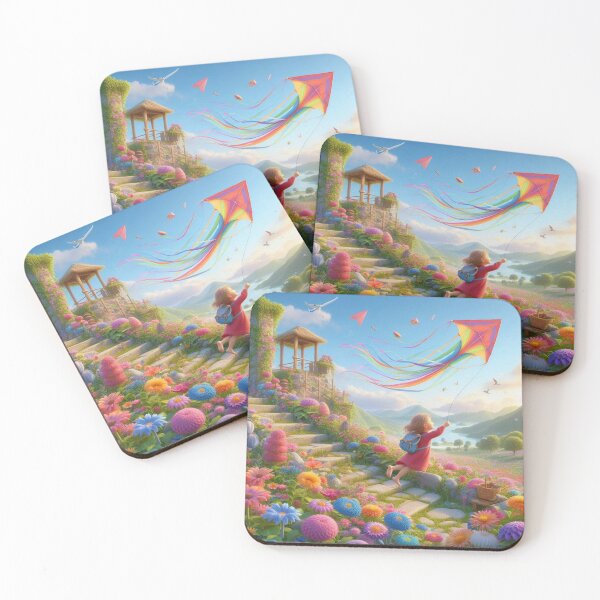 Item preview, Dreamy Floral Garden with Flying Kite - Kids Art designed and sold by choder61.