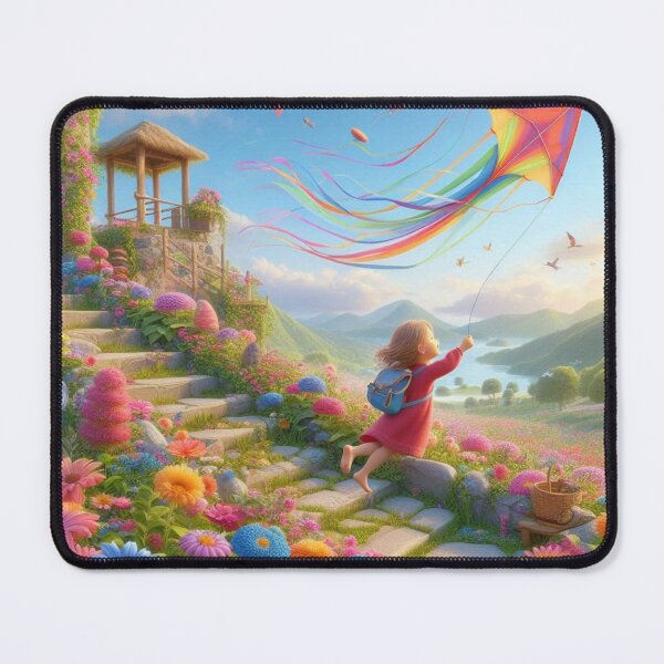 Item preview, Dreamy Floral Garden with Flying Kite - Kids Art designed and sold by choder61.