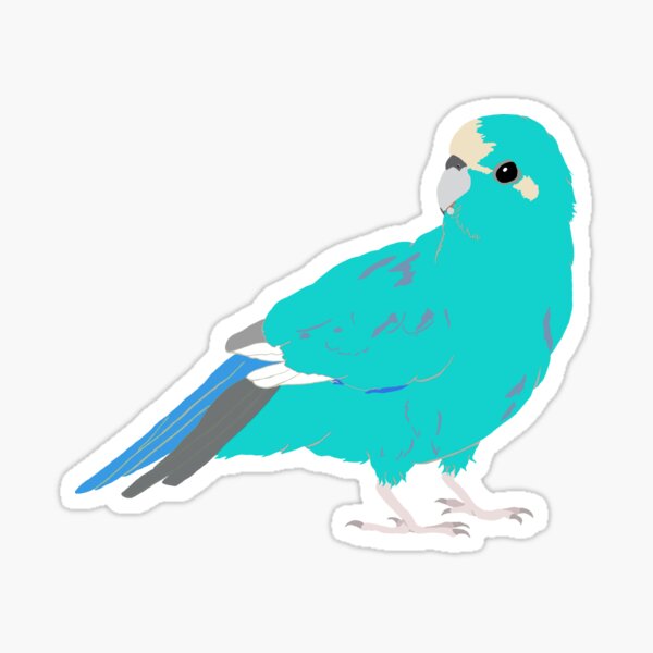 Item preview, Cute Kakariki Turquoise Blue Version designed and sold by TiffinByLK.