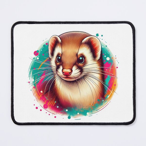 Item preview, A cute and curious weasel with a colorful background designed and sold by Marcoshop10.