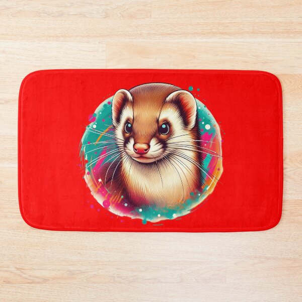 Item preview, A cute and curious weasel with a colorful background designed and sold by Marcoshop10.